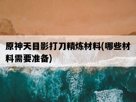 原神天目影打刀精煉材料,哪些材料需要準備-圖1 原神天目影打刀精煉材料,哪些材料需要準備-圖1