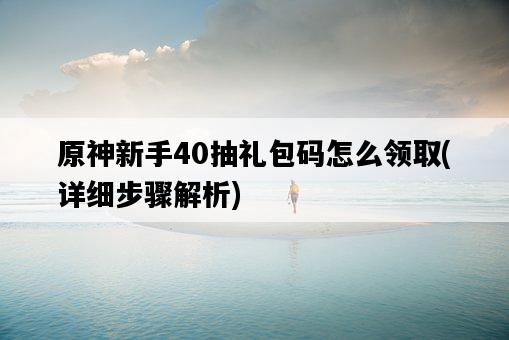 原神新手40抽禮包碼怎么領取，詳細步驟解析-圖1