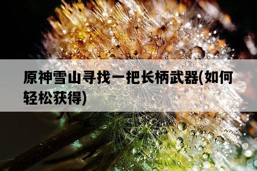 原神雪山尋找一把長柄武器，如何輕松獲得-圖1