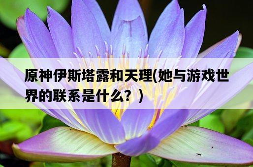 原神伊斯塔露和天理，她與游戲世界的聯系是什么？-圖1