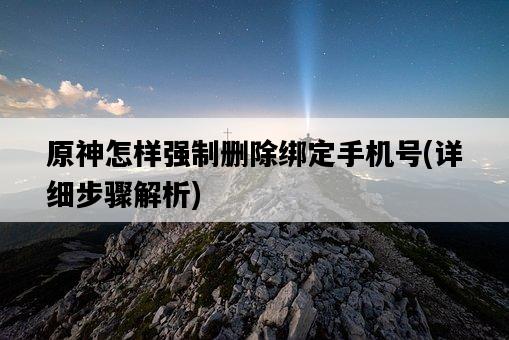 原神怎樣強制刪除綁定手機號，詳細步驟解析-圖1