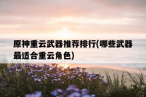 原神重云武器推薦排行，哪些武器最適合重云角色-圖1