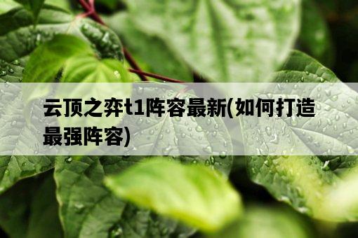 云頂之弈t1陣容最新，如何打造最強陣容-圖1