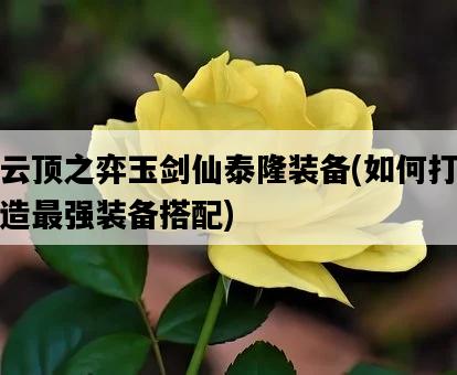 云頂之弈玉劍仙泰隆裝備，如何打造最強裝備搭配-圖1