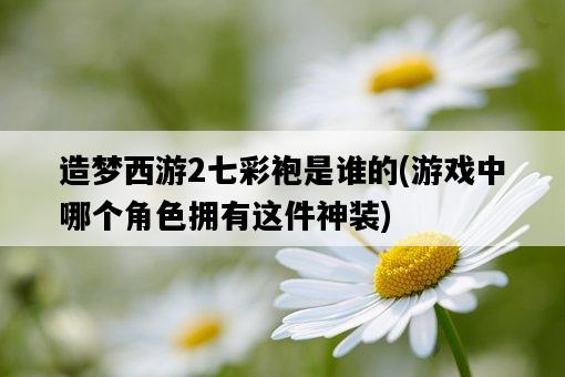 造夢西游2七彩袍是誰的，游戲中哪個角色擁有這件神裝-圖1