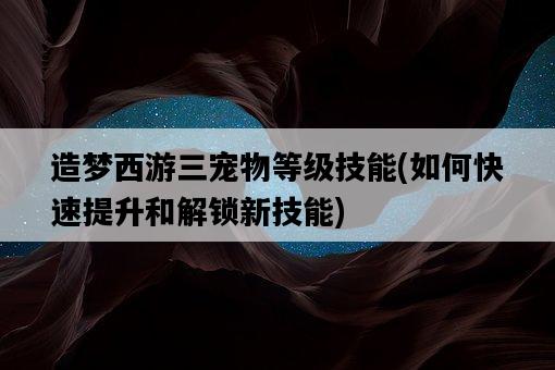 造夢西游三寵物等級技能，如何快速提升和解鎖新技能-圖1