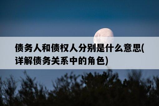 債務人和債權人分別是什么意思，詳解債務關系中的角色-圖1