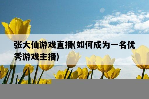 張大仙游戲直播，如何成為一名優秀游戲主播-圖1