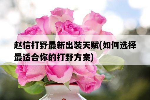 趙信打野最新出裝天賦，如何選擇最適合你的打野方案-圖1