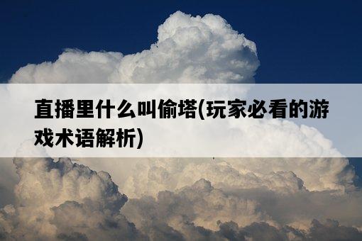 直播里什么叫偷塔，玩家必看的游戲術語解析-圖1