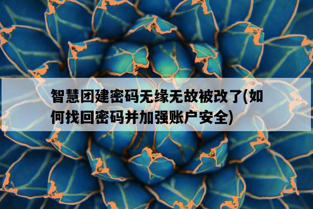 智慧團建密碼無緣無故被改了，如何找回密碼并加強賬戶安全-圖1