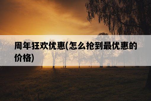 周年狂歡優惠，怎么搶到最優惠的價格-圖1