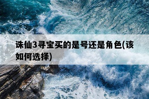 誅仙3尋寶買的是號還是角色，該如何選擇-圖1