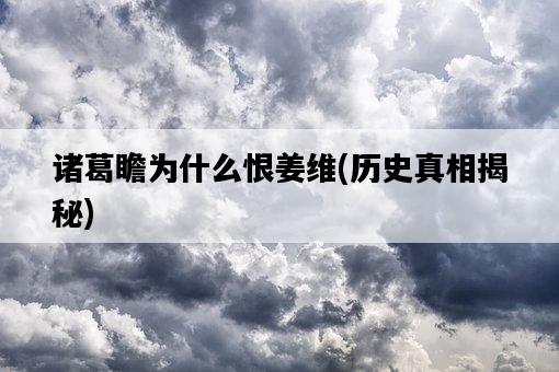 諸葛瞻為什么恨姜維，歷史真相揭秘-圖1