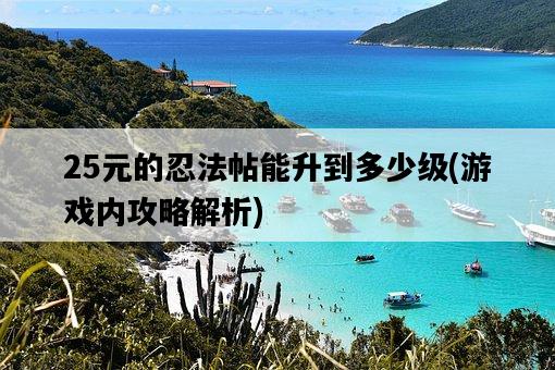 25元的忍法帖能升到多少級，游戲內攻略解析-圖1