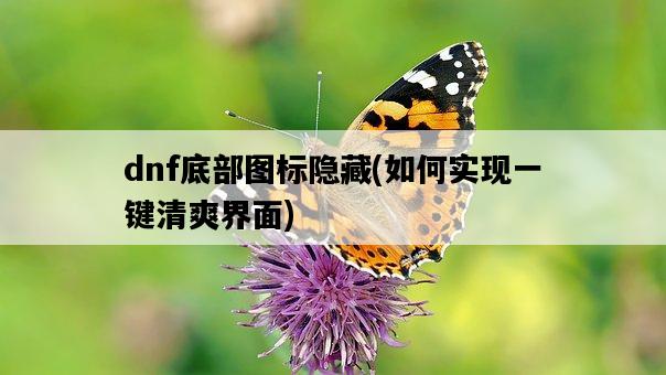 dnf底部圖標隱藏，如何實現一鍵清爽界面-圖1