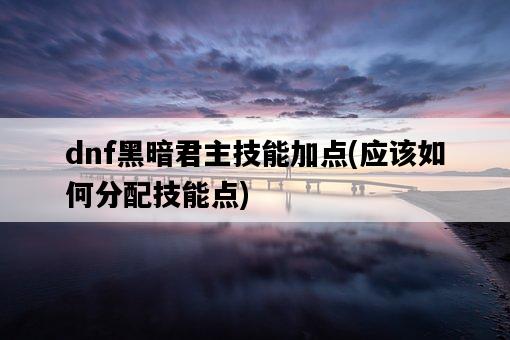 dnf黑暗君主技能加點，應該如何分配技能點-圖1