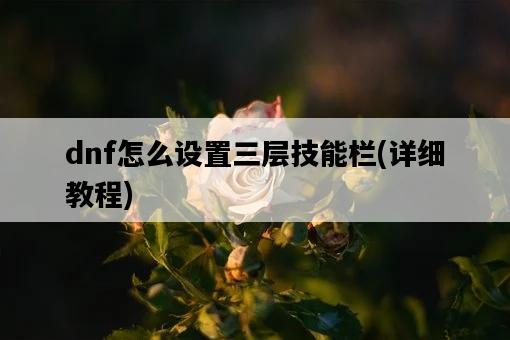 dnf怎么設置三層技能欄，詳細教程-圖1