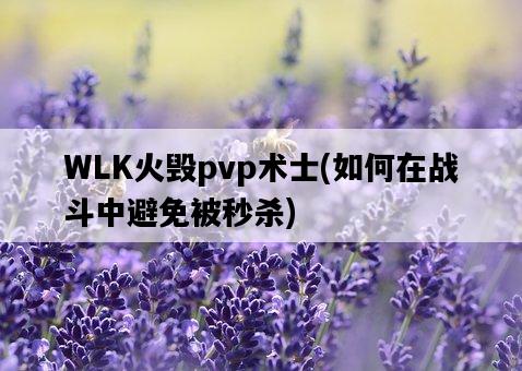 WLK火毀pvp術士，如何在戰斗中避免被秒殺-圖1