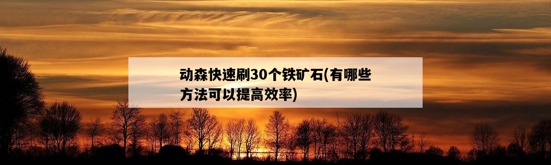 動森快速刷30個鐵礦石，有哪些方法可以提高效率-圖1