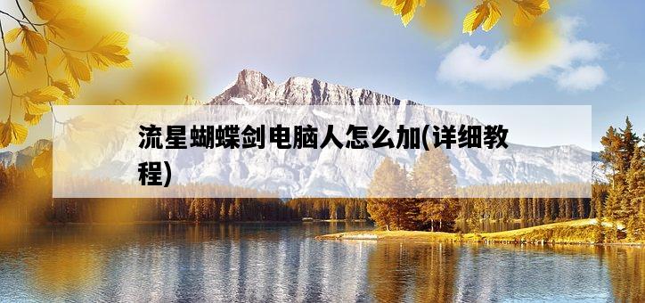 流星蝴蝶劍電腦人怎么加，詳細教程-圖1