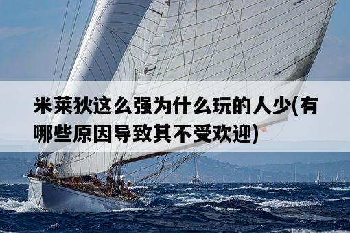 米萊狄這么強為什么玩的人少，有哪些原因導致其不受歡迎-圖1