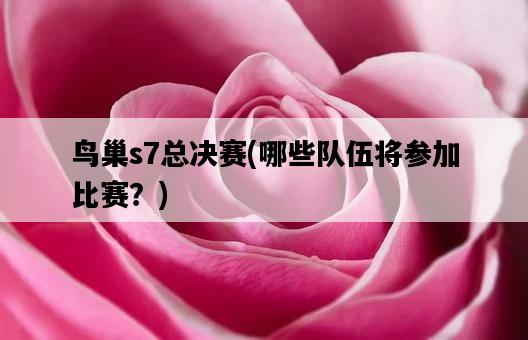 鳥巢s7總決賽，哪些隊伍將參加比賽？-圖1