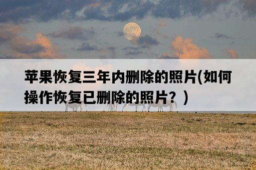 蘋果恢復三年內刪除的照片，如何操作恢復已刪除的照片？-圖1