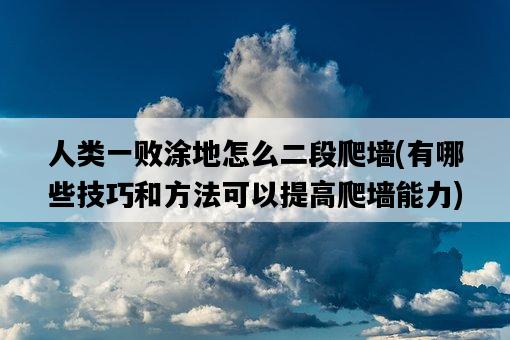 人類一敗涂地怎么二段爬墻，有哪些技巧和方法可以提高爬墻能力-圖1