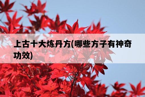 上古十大煉丹方，哪些方子有神奇功效-圖1