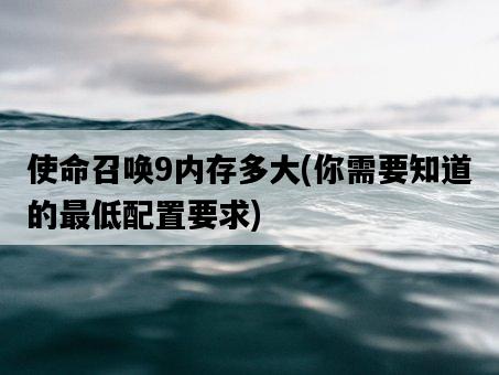 使命召喚9內存多大，你需要知道的最低配置要求-圖1