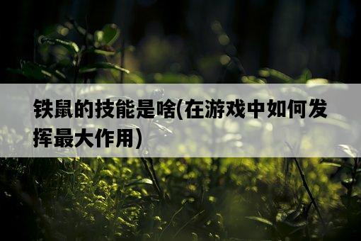 鐵鼠的技能是啥，在游戲中如何發揮最大作用-圖1
