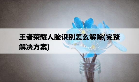 王者榮耀人臉識別怎么解除，完整解決方案-圖1