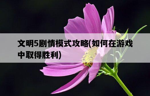 文明5劇情模式攻略,如何在游戲中取得勝利-圖1 文明5劇情模式攻略,如何在游戲中取得勝利-圖1