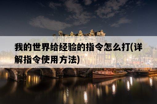 我的世界給經驗的指令怎么打,詳解指令使用方法-圖1 我的世界給經驗的指令怎么打,詳解指令使用方法-圖1