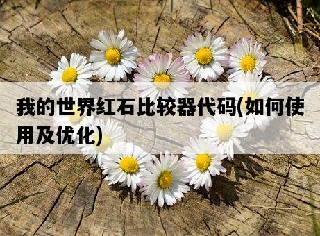 我的世界紅石比較器代碼，如何使用及優化-圖1