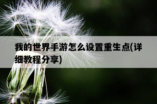 我的世界手游怎么設置重生點，詳細教程分享-圖1