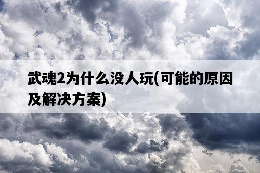 武魂2為什么沒人玩,可能的原因及解決方案-圖1 武魂2為什么沒人玩,可能的原因及解決方案-圖1