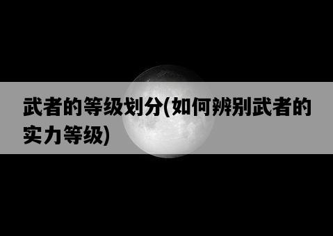 武者的等級劃分，如何辨別武者的實力等級-圖1