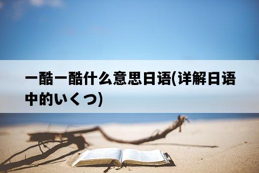 一酷一酷什么意思日語，詳解日語中的いくつ-圖1