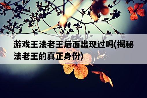 游戲王法老王后面出現過嗎,揭秘法老王的真正身份-圖1 游戲王法老王后面出現過嗎,揭秘法老王的真正身份-圖1