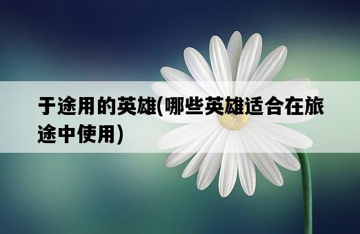 于途用的英雄，哪些英雄適合在旅途中使用-圖1