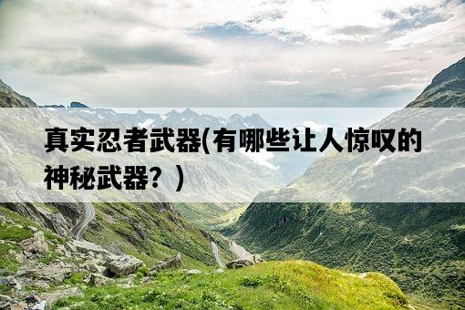 真實忍者武器，有哪些讓人驚嘆的神秘武器？-圖1