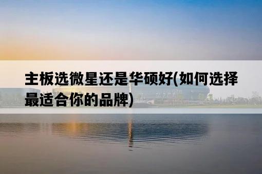 主板選微星還是華碩好，如何選擇最適合你的品牌-圖1