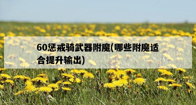 60懲戒騎武器附魔，哪些附魔適合提升輸出-圖1