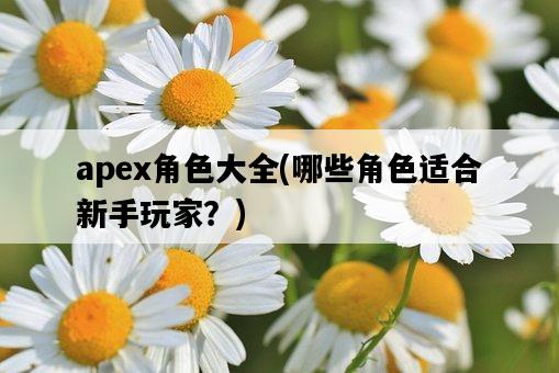 apex角色大全,哪些角色適合新手玩家?-圖1 apex角色大全,哪些角色適合新手玩家?-圖1