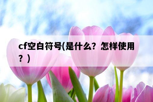 cf空白符號，是什么？怎樣使用？-圖1