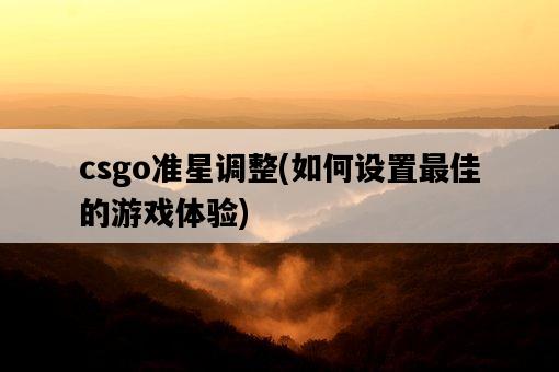 csgo準星調整，如何設置最佳的游戲體驗-圖1