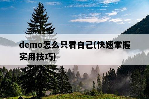 demo怎么只看自己，快速掌握實用技巧-圖1