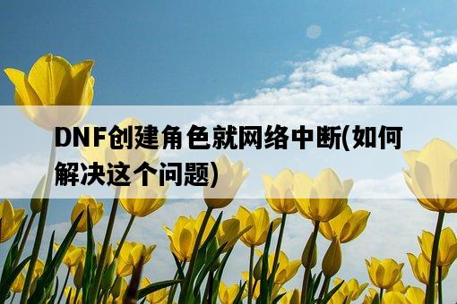 DNF創建角色就網絡中斷，如何解決這個問題-圖1